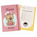 U-Heft Hülle personalisiert Teddy mit Herz für Mädchen